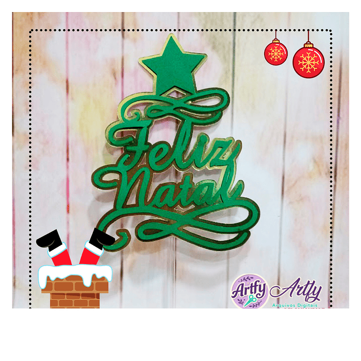 Topo de Bolo - Feliz Natal
