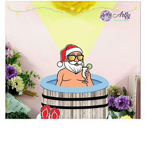 Topo de Bolo - Natal Papai Noel Verão 