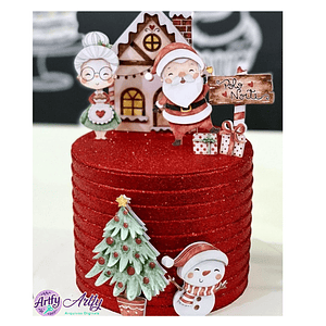 Topo de Bolo - Natalino Papai Noel e Mamãe Noel 