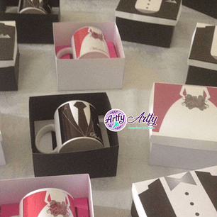 caixa caneca noivo e noiva