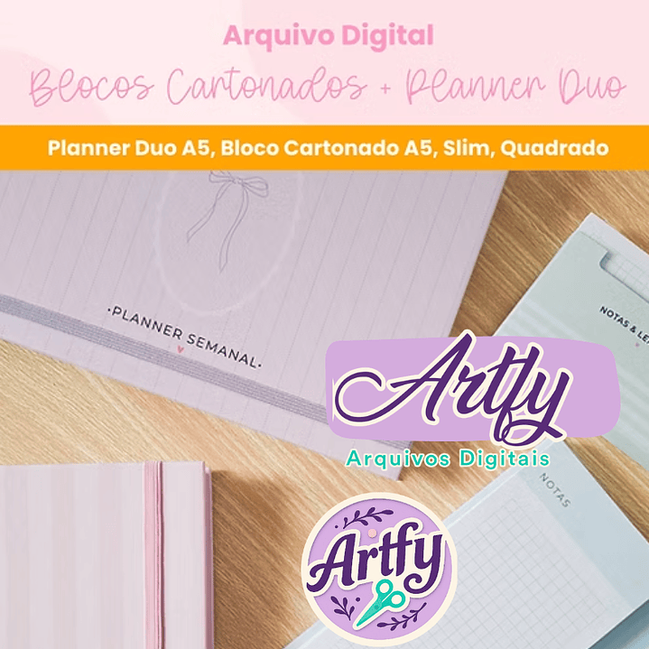 Blocos Cartonados + Planner duo zip