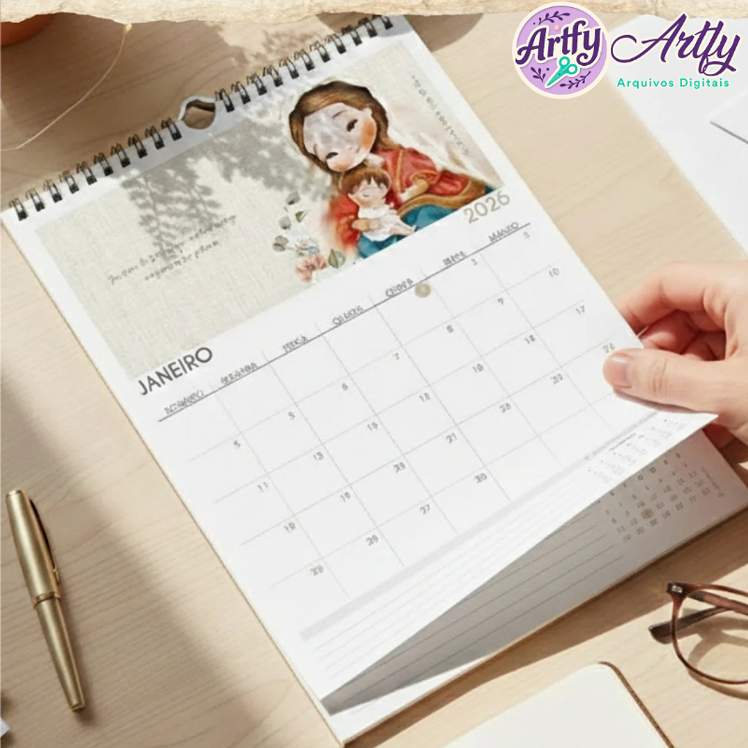 Calendário de Parede Santinhos - A4 1