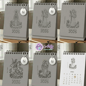 Mini Calendário de Mesa A6 Santinhos
