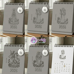 Mini Calendário de Mesa A6 Santinhos