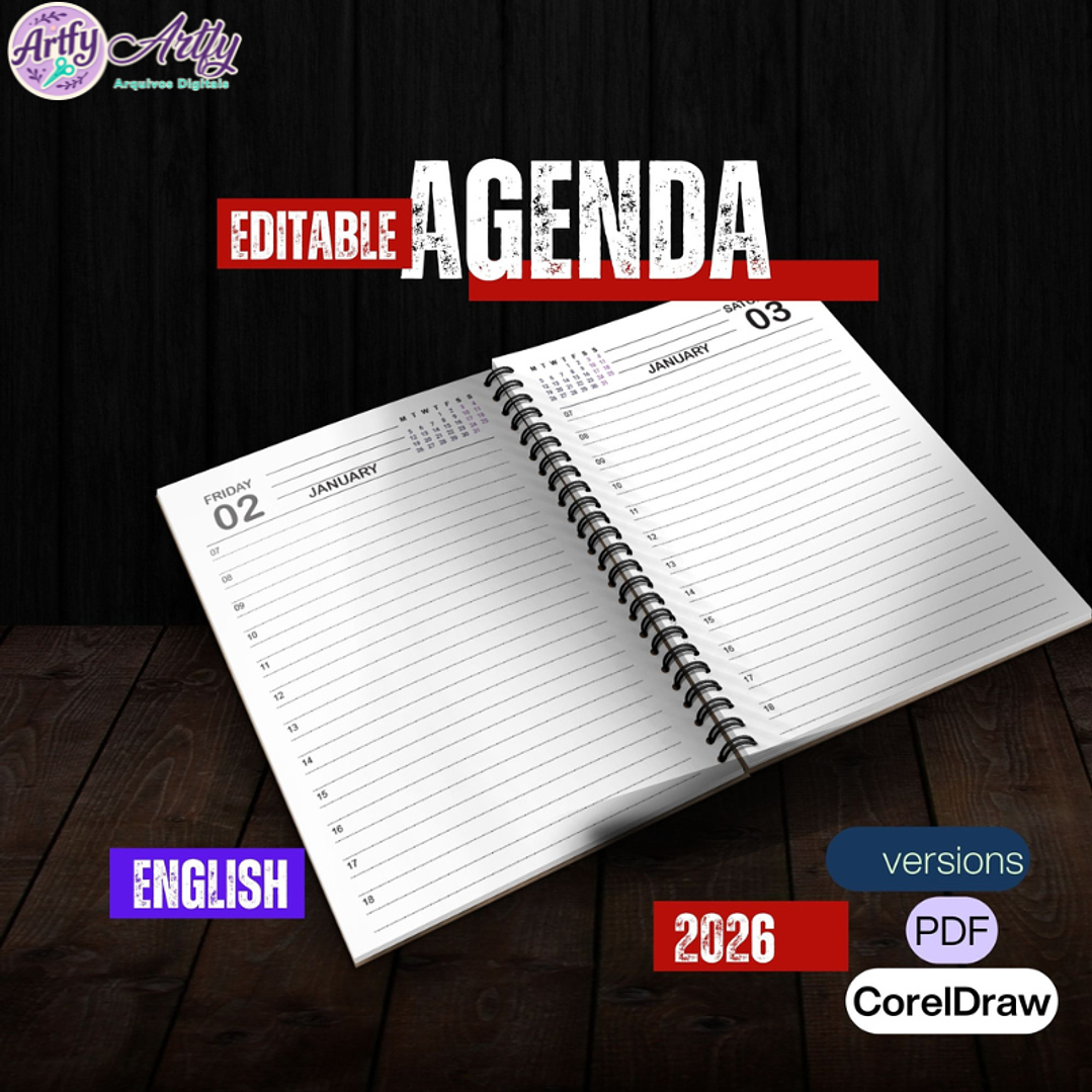 Agenda Editable English 2026 1