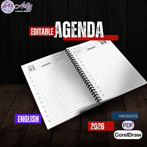 Agenda Editable English 2026