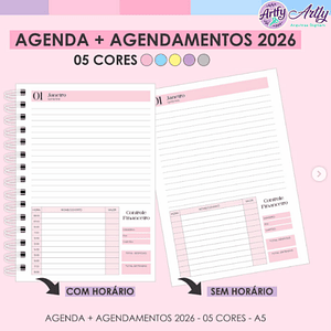 Agenda e Agendamentos 2026 -  5 Cores