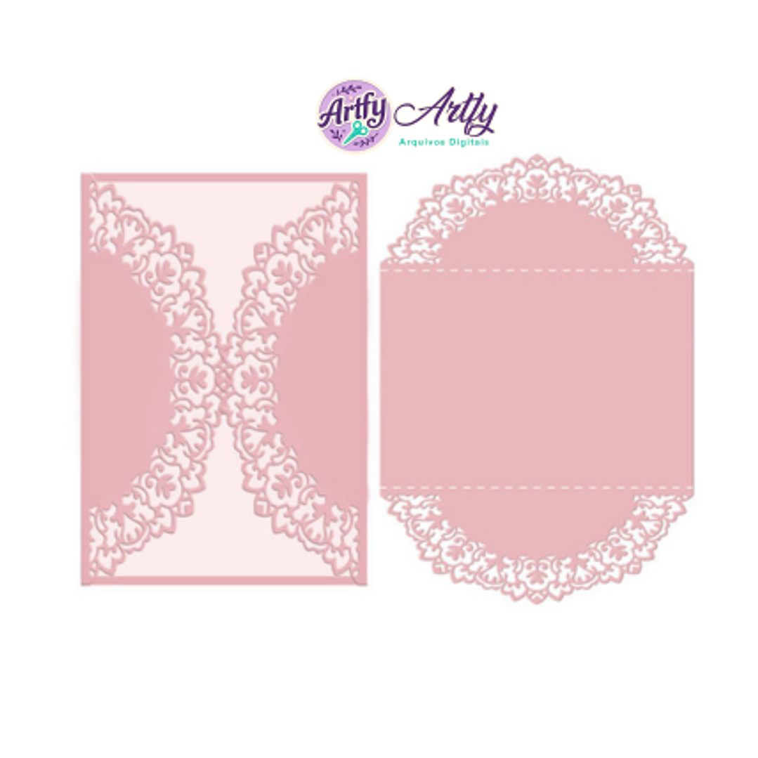 Envelope Rendado Rosa 1