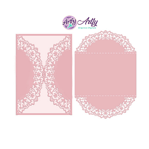 Envelope Rendado Rosa