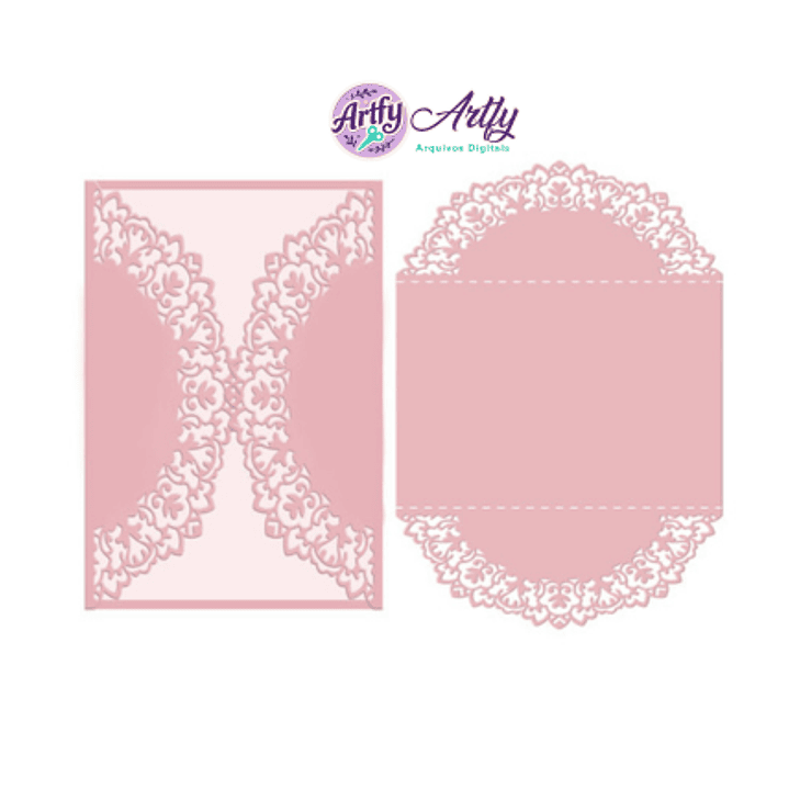 Envelope Rendado Rosa