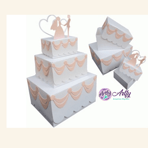Caixa  Formato Bolo Casamento