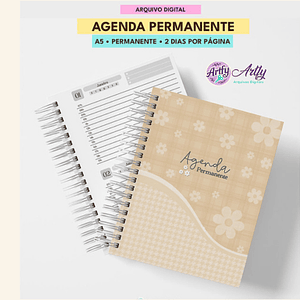 Kit Agenda Permanente Dourada