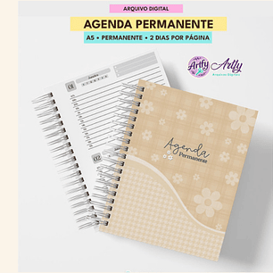 Kit Agenda Permanente Dourada