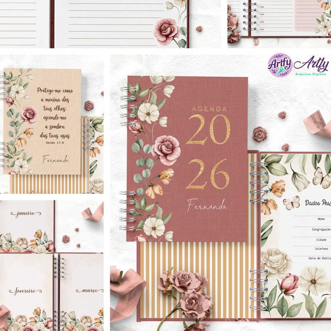 Floral Romântico - Combo Agendas 1