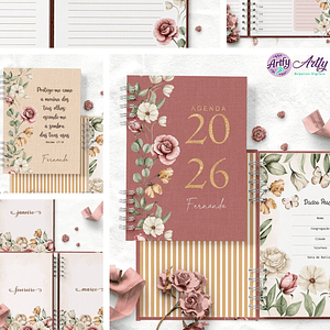 Floral Romântico - Combo Agendas