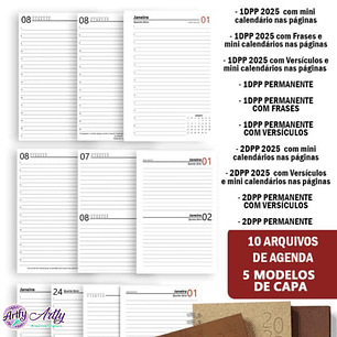 Super Combo 10 Agendas 2026 e Permanente Masculina com 5 Modelos de Capa