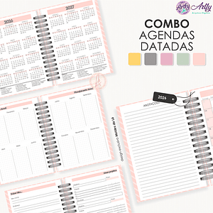 Combo Agendas 2026 Datadas Miolo A5