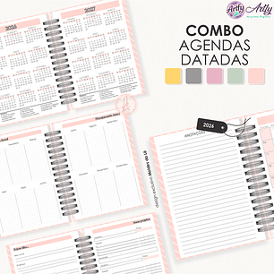Combo Agendas 2026 Datadas Miolo A5