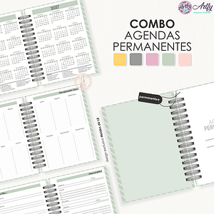 Combo Agendas Permanentes - Miolo A5