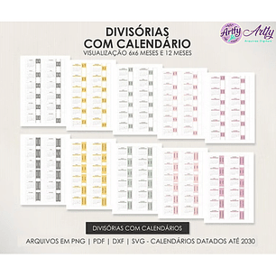 Divisórias com Calendário