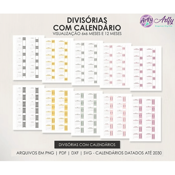 Divisórias com Calendário