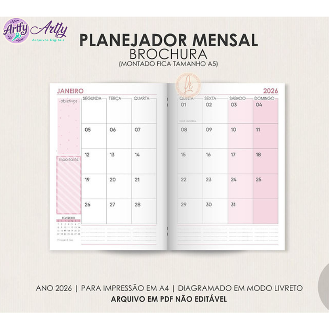Planejador Mensal Brochura 1