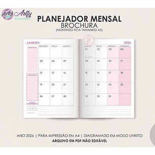 Planejador Mensal Brochura