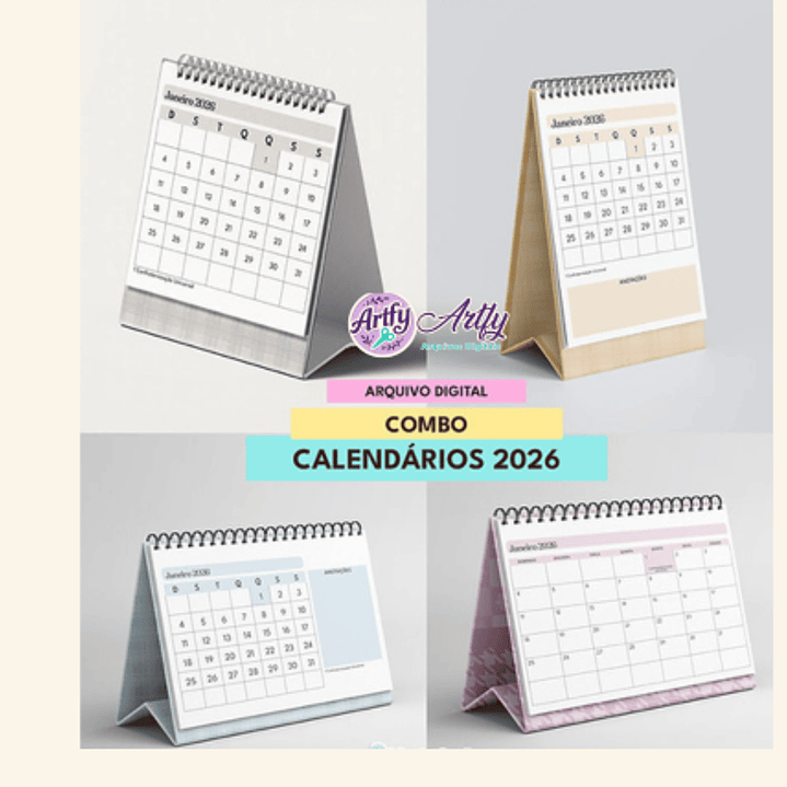 COMBO CALENDÁRIOS DE MESA 2026