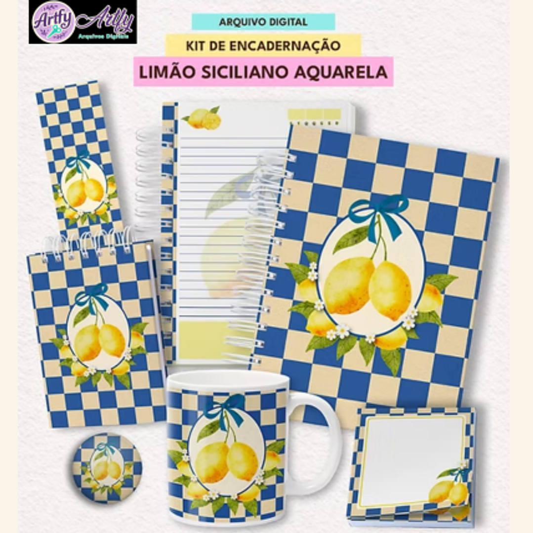 KIT Encadernação LIMÃO SICILIANO AQUARELA 1