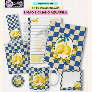 KIT Encadernação LIMÃO SICILIANO AQUARELA