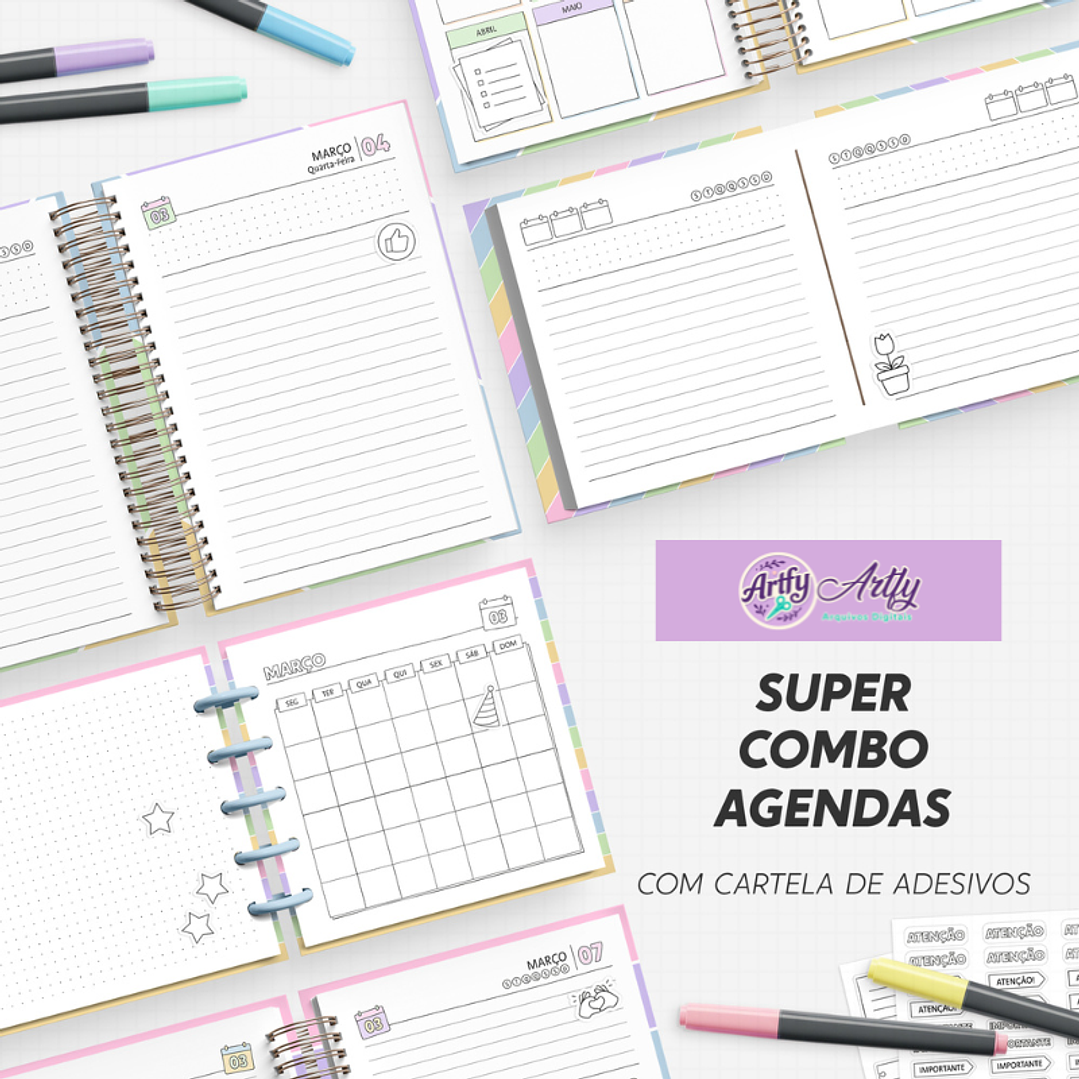 Super Combo Agenda para Colorir 2026 1