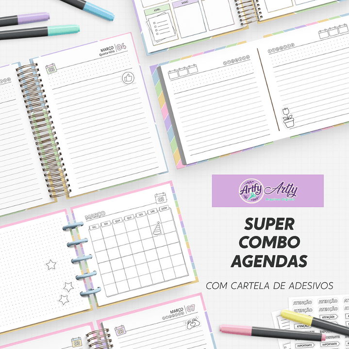 Super Combo Agenda para Colorir 2026