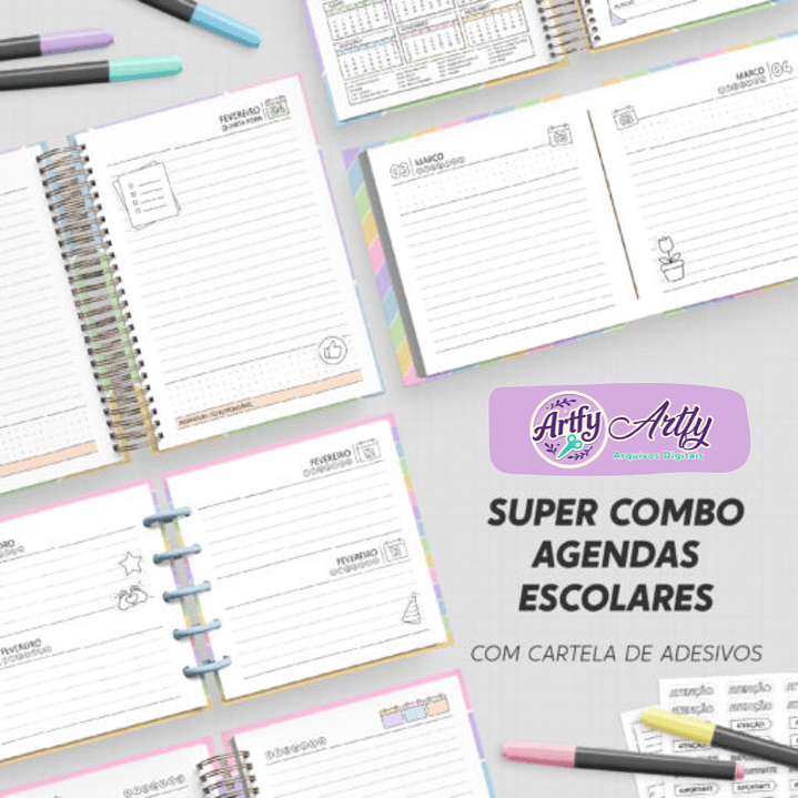 Super Combo Agendas Escolares para Colorir 2026