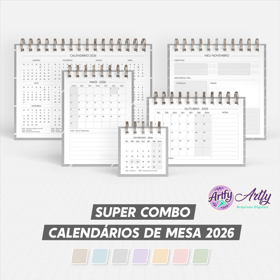 Super Combo de Calendário de Mesa 2026 1