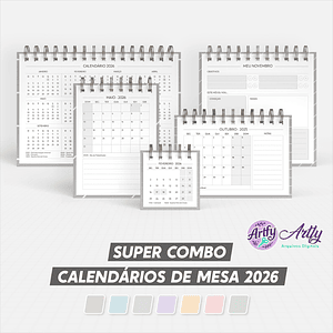 Super Combo de Calendário de Mesa 2026