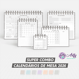 Super Combo de Calendário de Mesa 2026