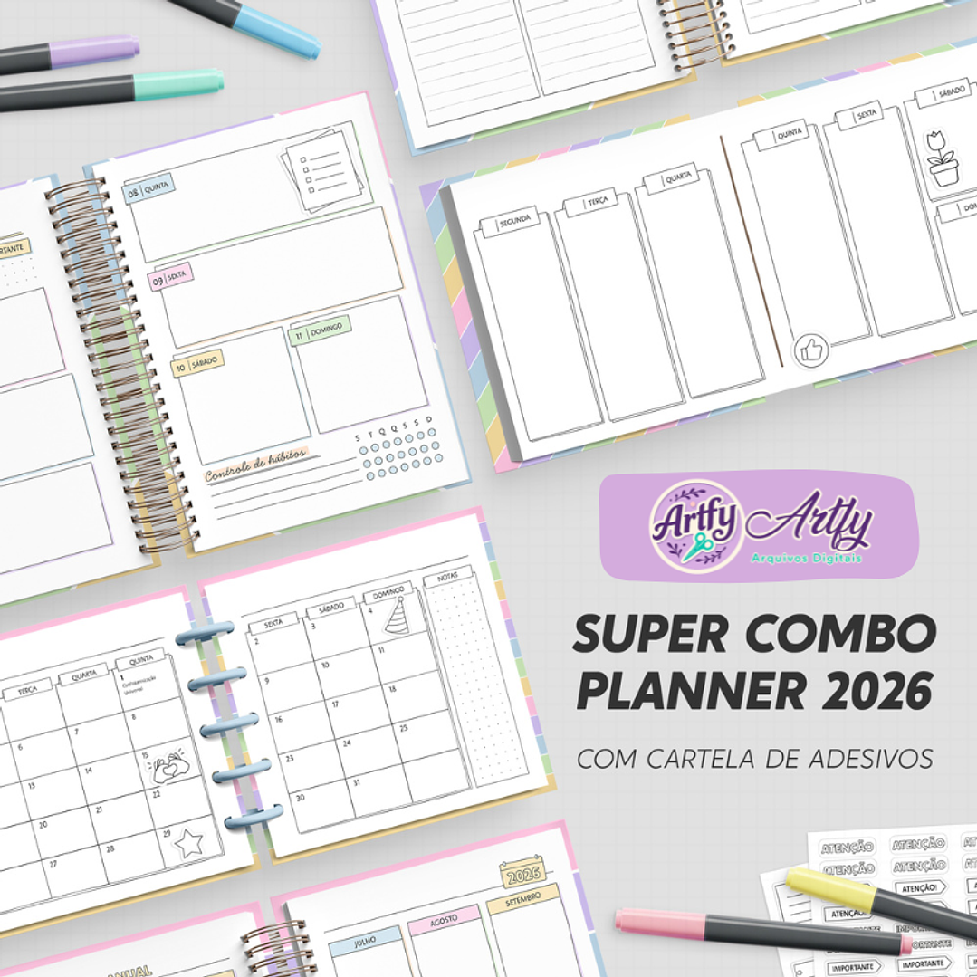 Super Combo Planner para Colorir 2026 1