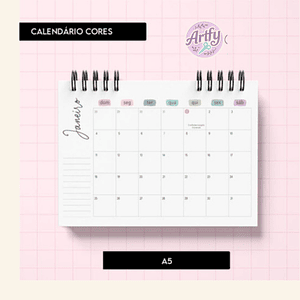 CALENDÁRIO CORES 2026