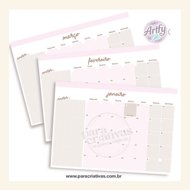 CALENDÁRIO MENSAL 2026