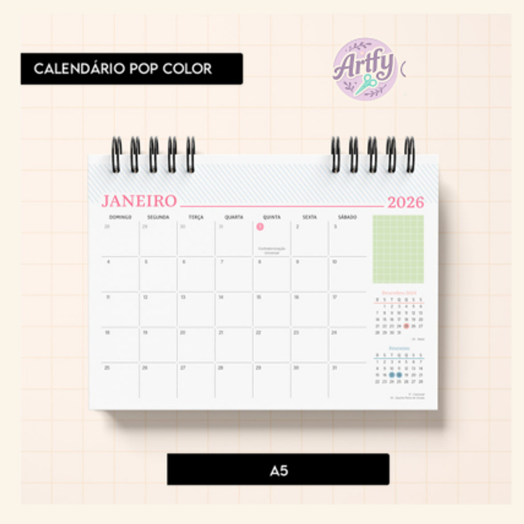 CALENDÁRIO POP COLOR 2026 1