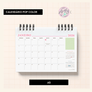 CALENDÁRIO POP COLOR 2026