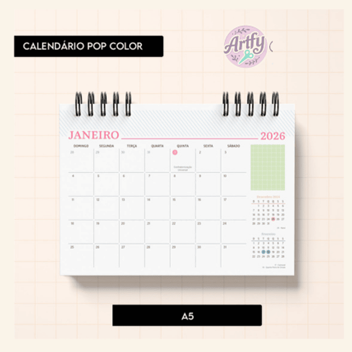 CALENDÁRIO POP COLOR 2026