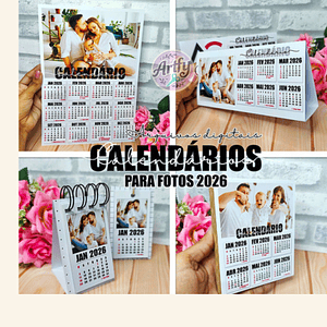 Calendários 2026 para fotos