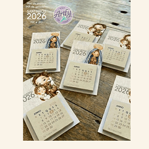 CARINAS - Calendário mini Imã de geladeira Santinhos 2026