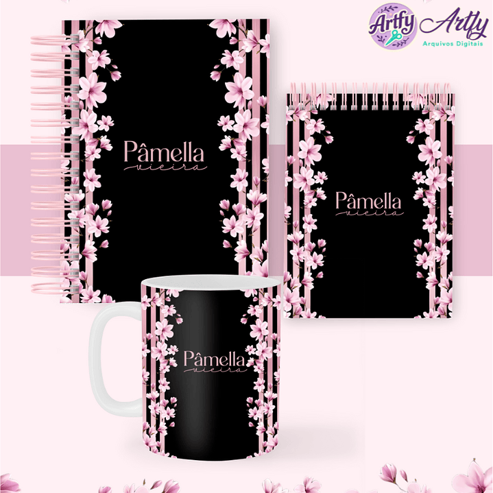 Pack Sakura Preta e Rosa