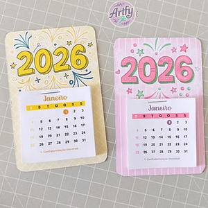 DHAMA - card calendário de geladeira 2026