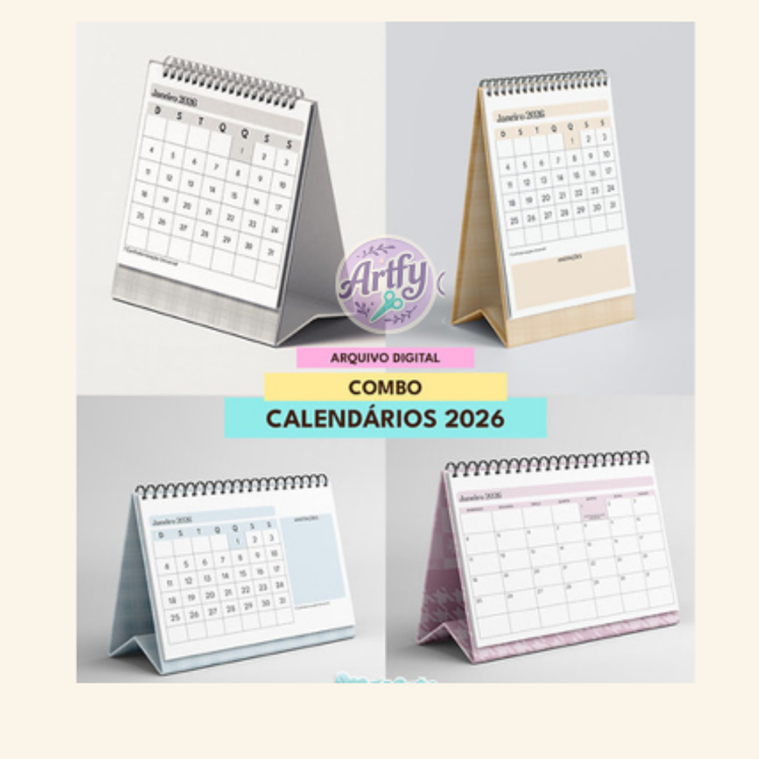 MASCUTE - COMBO CALENDÁRIOS DE MESA 2026 1