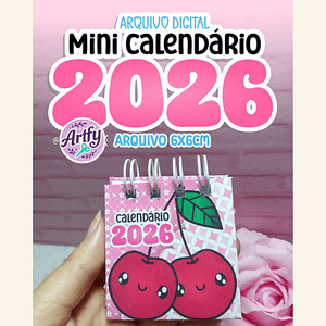 mini calendário 6x6cm 2026