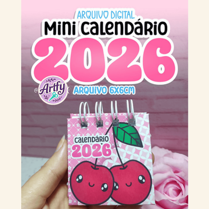 mini calendário 6x6cm 2026