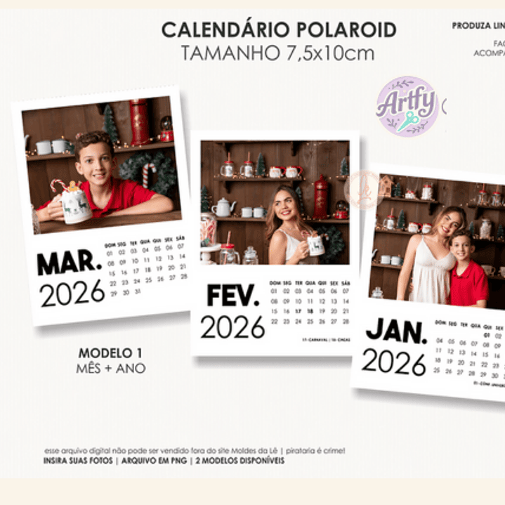 MOLDES  CALENDÁRIO POLAROID 2026